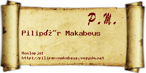 Pilipár Makabeus névjegykártya